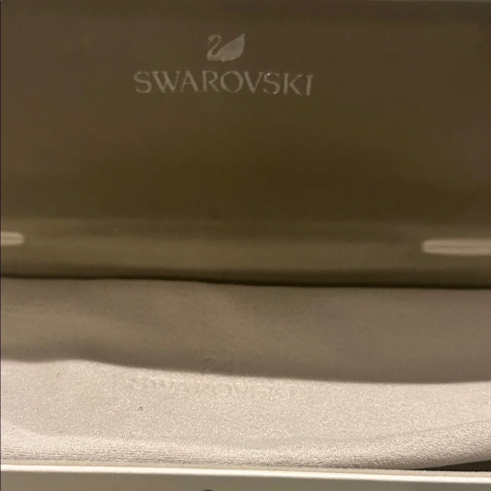 Swarovski Ivory Eyeglass Case with Crystal Accent